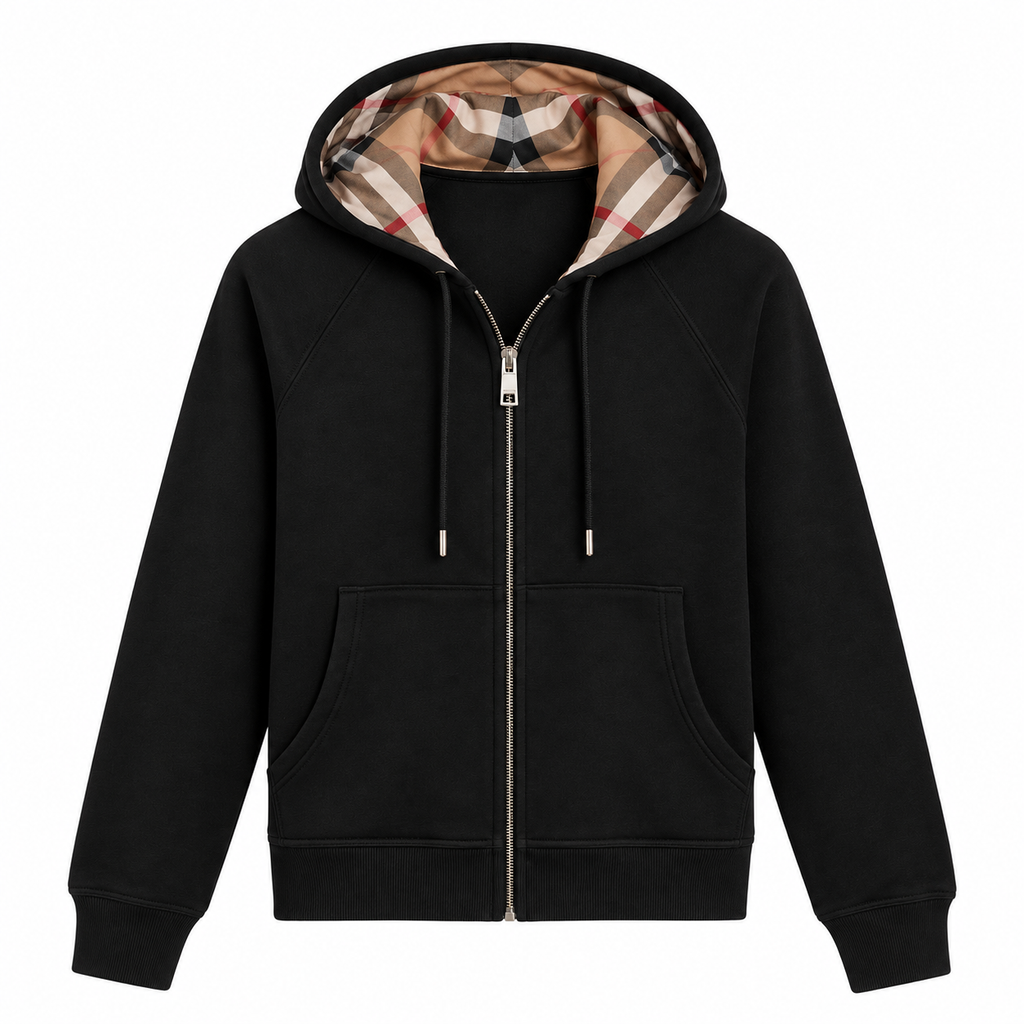 Heritage check zip hoodie